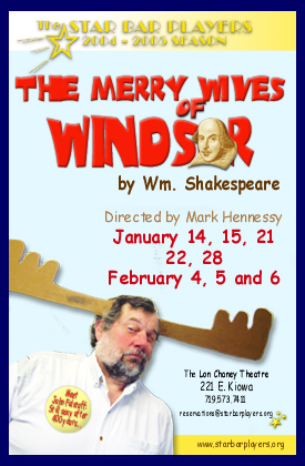 David Plambeck stars as Falstaff in Shakespeare's The Merry Wives of Windsor